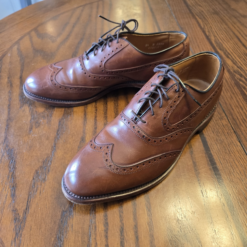 Allen Edmonds "BIRMINGHAM" Brown Leather Wingtip Oxfords 8.5 D